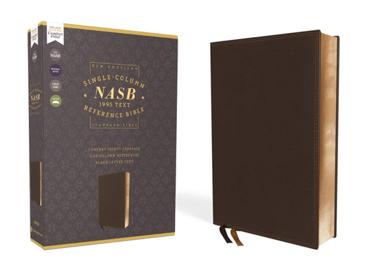 Nasb, Single-Column Reference Bible, Leathersoft, Brown, 1995 Text, Comfort Print - Ingram