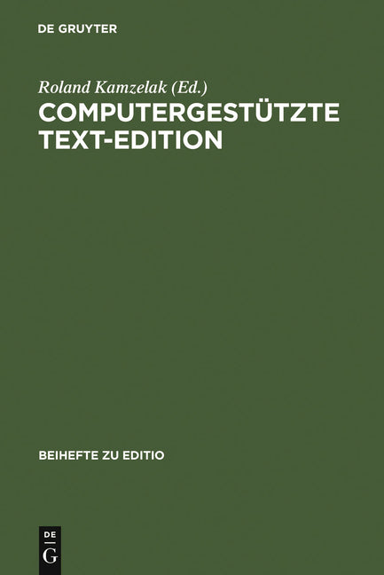 Computergestützte Text-Edition (Reprint 2011) - Ingram