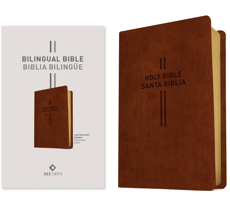 Bilingual Bible / Biblia Bilingüe Nlt/Ntv (Leatherlike, Brown) - Ingram