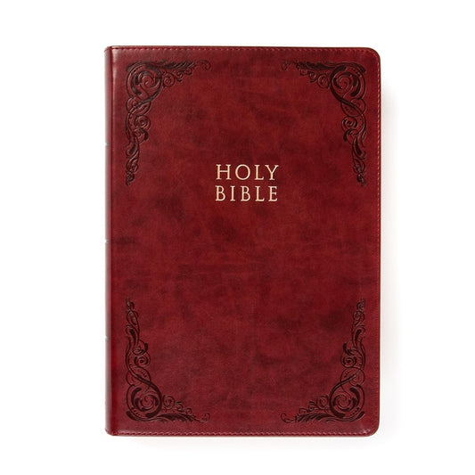 KJV Super Giant Print Reference Bible, Burgundy Leathertouch, Indexed - Ingram