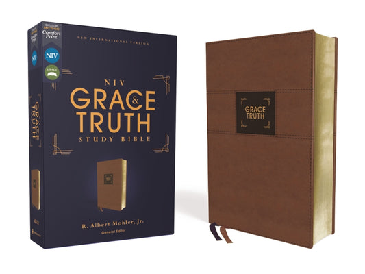 Niv, the Grace and Truth Study Bible (Trustworthy and Practical Insights), Leathersoft, Brown, Red Letter, Comfort Print - Ingram