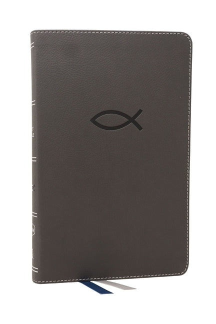 Nkjv, Thinline Bible Youth Edition, Leathersoft, Gray, Red Letter Edition, Comfort Print - Ingram