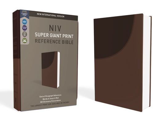 NIV, Super Giant Print Reference Bible, Imitation Leather, Brown, Red Letter Edition (Special) - Ingram