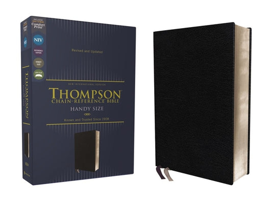 Niv, Thompson Chain-Reference Bible, Handy Size, European Bonded Leather, Black, Red Letter, Comfort Print - Ingram