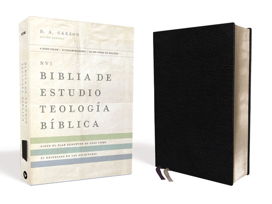 Nvi, Biblia de Estudio Teología Bíblica, Interior a Cuatro Colores, Piel Reciclada, Negro: Sigue El Plan Redentor de Dios Como Se Desenlaza En Las Esc - Ingram
