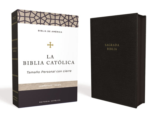 Biblia Católica, Tamaño Personal, Leathersoft, Negra, Con Cierre, Comfort Print - Ingram