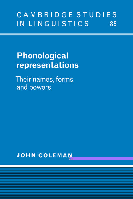 Phonological Representations - Ingram