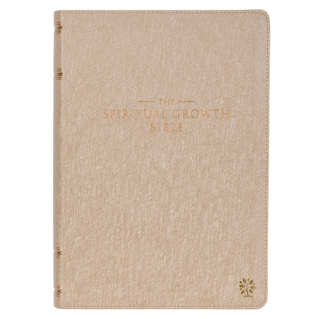 Spiritual Growth Bible, Study Bible, NLT - New Living Translation Holy Bible, Faux Leather, Pearlescent Taupe - Ingram