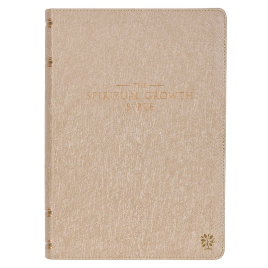 Spiritual Growth Bible, Study Bible, NLT - New Living Translation Holy Bible, Faux Leather, Pearlescent Taupe - Ingram