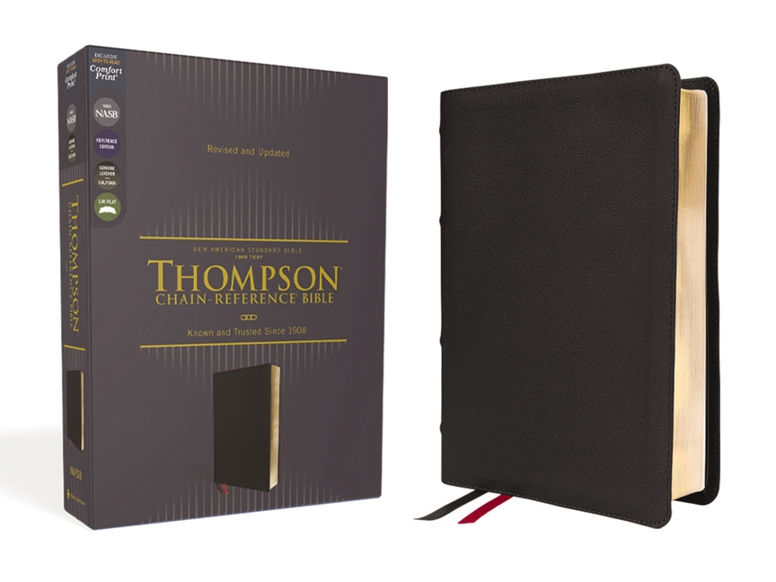 Nasb, Thompson Chain-Reference Bible, Genuine Leather, Calfskin, Black, 1995 Text, Red Letter, Comfort Print - Ingram