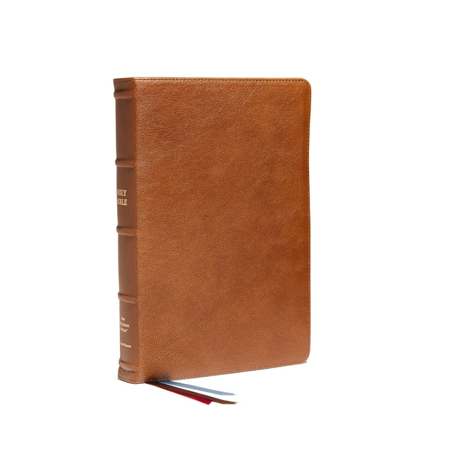 Nkjv, Reference Bible, Classic Verse-By-Verse, Center-Column, Premium Goatskin Leather, Brown, Premier Collection, Red Letter, Thumb Indexed, Comfort - Ingram