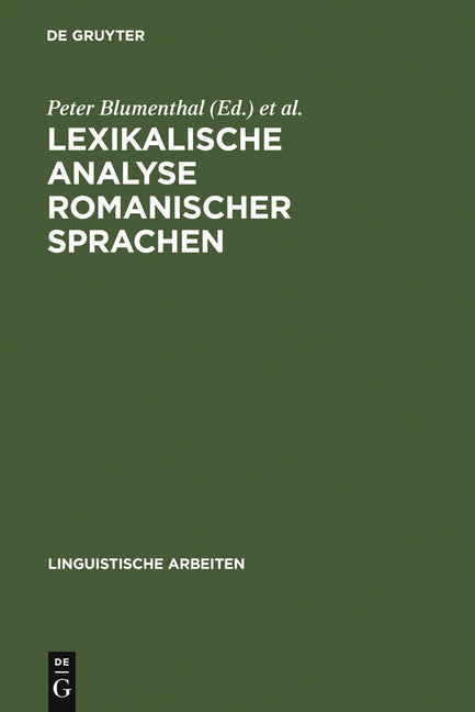 Lexikalische Analyse romanischer Sprachen (Reprint 2011) - Ingram