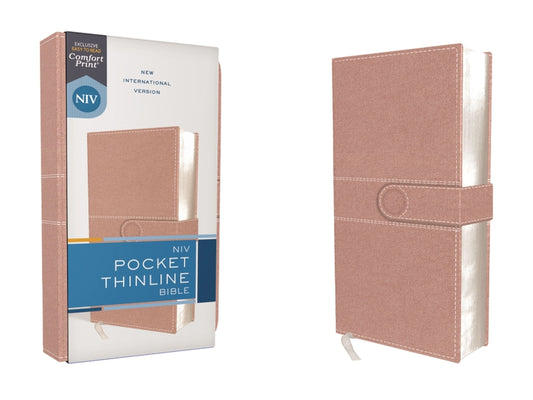 Niv, Pocket Thinline Bible, Leathersoft, Pink, Snap Closure, Red Letter, Comfort Print - Ingram
