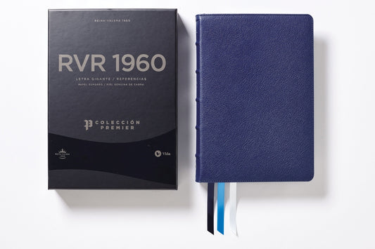 Rvr60, Santa Biblia, Colección Premier, Letra Gigante, Interior a DOS Colores, Piel Genuina de Cabra, Azul Marino, Comfort Print: Edición Limitada - Ingram