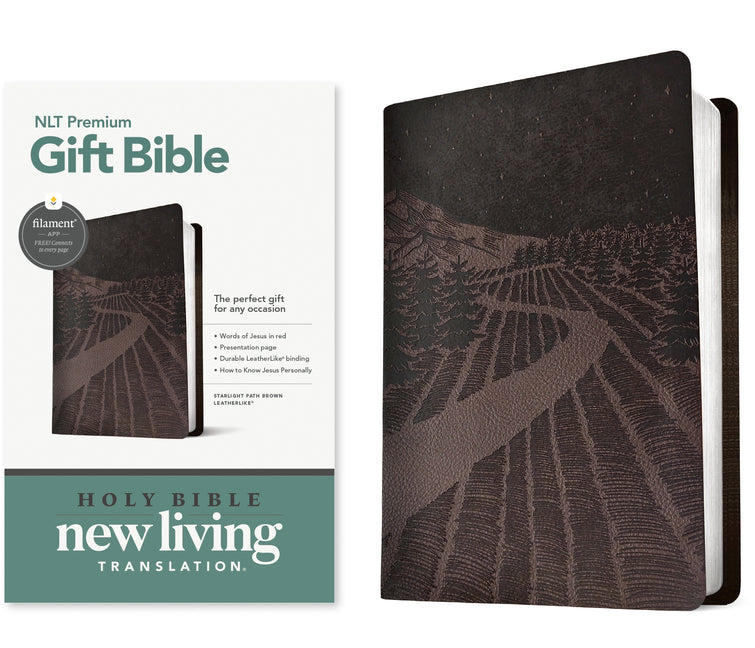Premium Gift Bible Nlt, Filament Enabled (Leatherlike, Starlight Path Brown, Red Letter) - Ingram