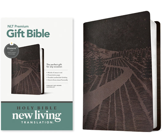 Premium Gift Bible Nlt, Filament Enabled (Leatherlike, Starlight Path Brown, Red Letter) - Ingram