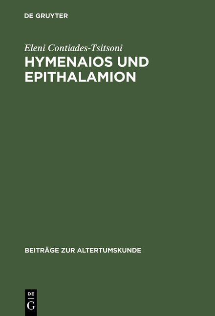 Hymenaios und Epithalamion (Reprint 2012) - Ingram
