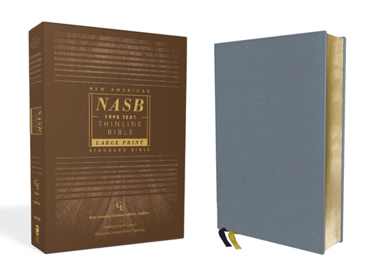 Nasb, Thinline Bible, Large Print, Genuine Leather, Buffalo, Blue, Red Letter Edition, 1995 Text, Comfort Print - Ingram