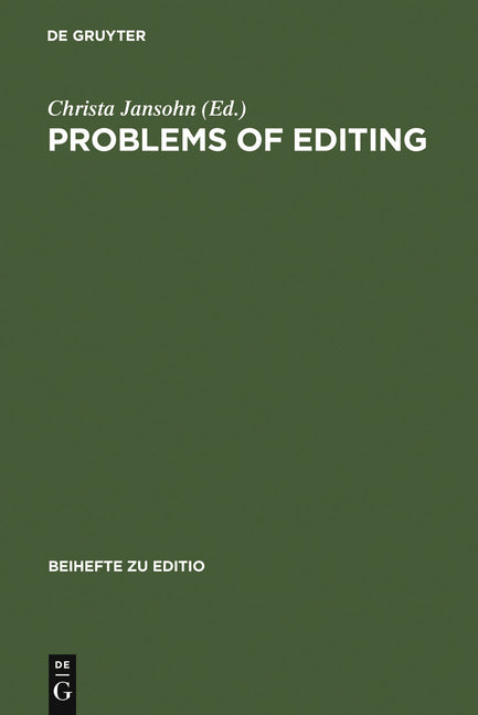 Problems of Editing (Reprint 2011) - Ingram