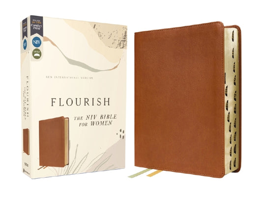 Flourish: The NIV Bible for Women, Leathersoft, Brown, Thumb Indexed, Comfort Print - Ingram