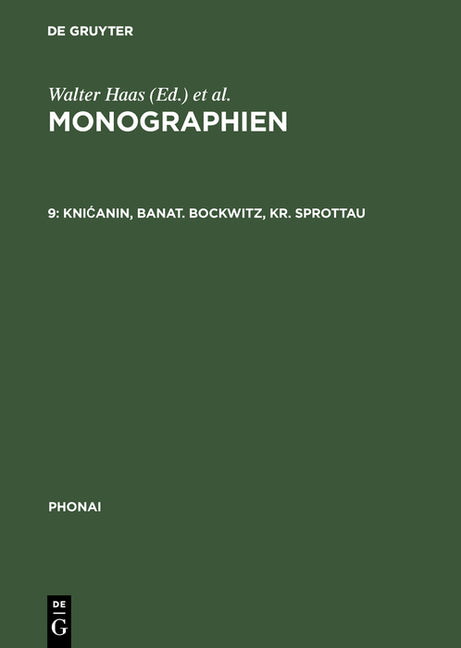 Monographien, 9, Knicanin, Banat. Bockwitz, Kr. Sprottau (Reprint 2017) - Ingram
