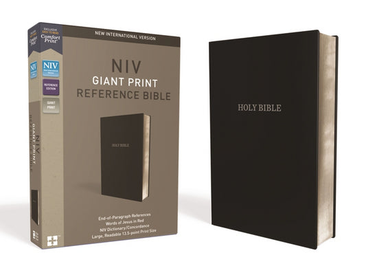 NIV, Reference Bible, Giant Print, Leather-Look, Black, Red Letter Edition, Comfort Print - Ingram