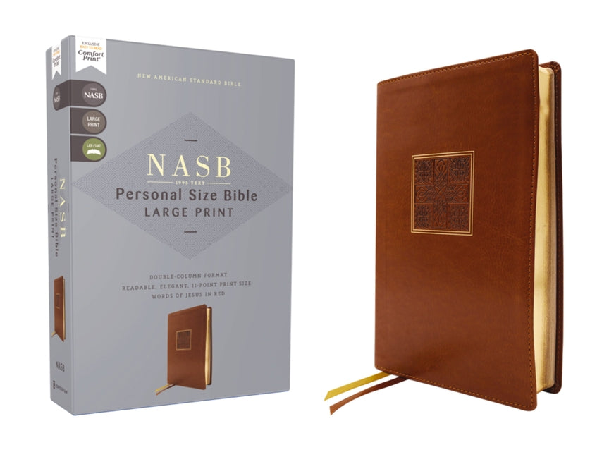 Nasb, Personal Size Bible, Large Print, Leathersoft, Brown, Red Letter, 1995 Text, Comfort Print - Ingram