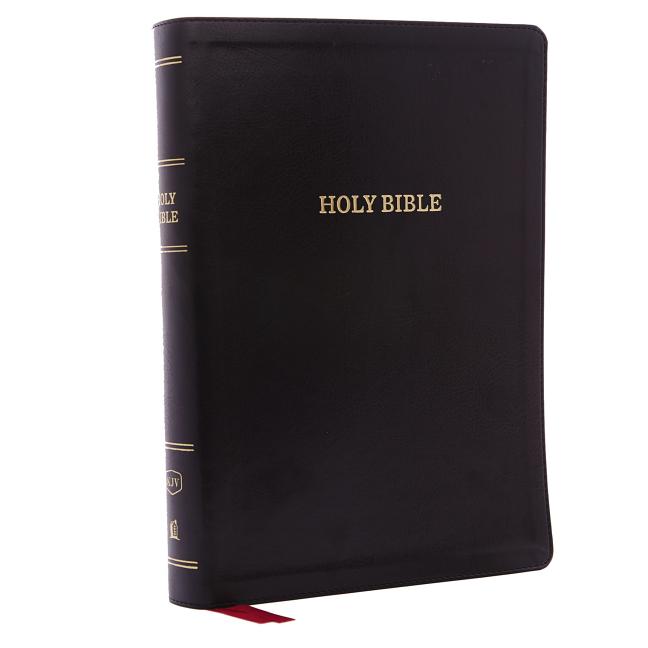 KJV, Deluxe Reference Bible, Super Giant Print, Imitation Leather, Black, Indexed, Red Letter Edition - Ingram