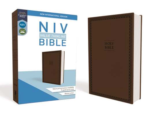 NIV, Value Thinline Bible, Imitation Leather, Brown (Special) - Ingram