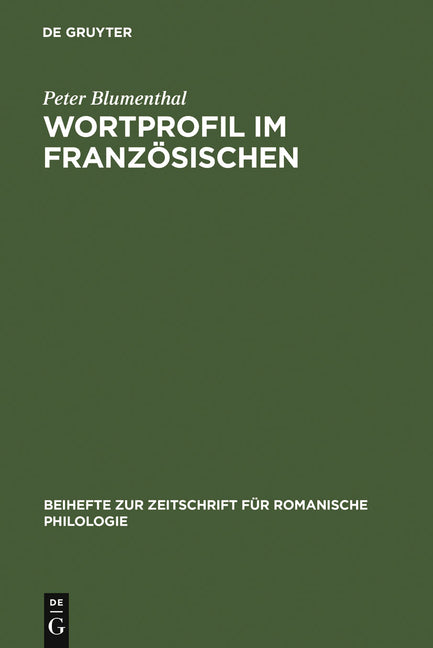 Wortprofil Im Französischen (Reprint 2011) - Ingram