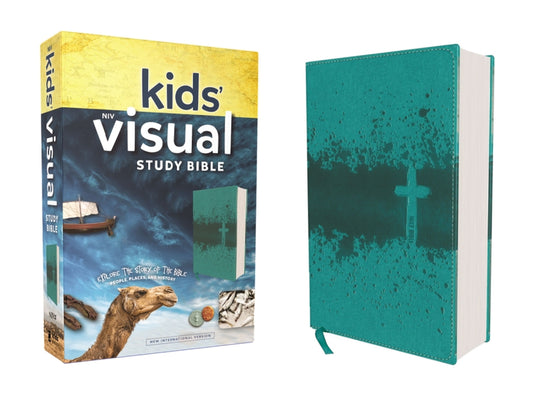 Niv, Kids' Visual Study Bible, Leathersoft, Teal, Full Color Interior: Explore the Story of the Bible---People, Places, and History - Ingram