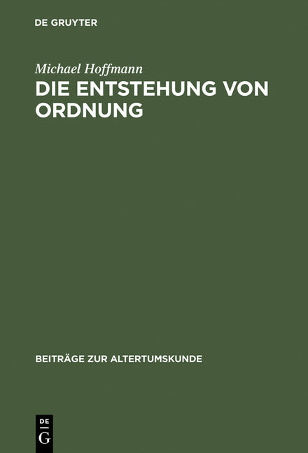 Entstehung von Ordnung (Reprint 2015) - Ingram