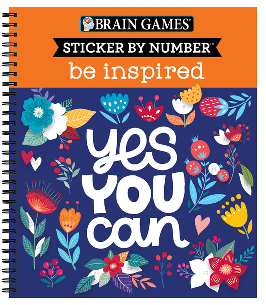 Brain Games - Sticker by Number: Be Inspired - 2 Books in 1 (20 Images to Sticker) - Ingram