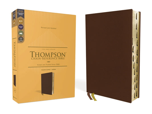 Kjv, Thompson Chain-Reference Bible, Genuine Leather, Calfskin, Brown, Red Letter, Thumb Indexed, Comfort Print - Ingram