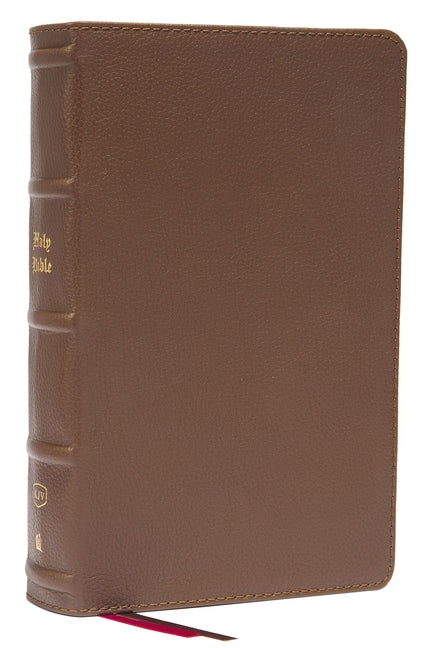 KJV Holy Bible: Large Print Single-Column with 43,000 End-Of-Verse Cross References, Brown Genuine Leather, Personal Size, Red Letter, Comfort Print: - Ingram