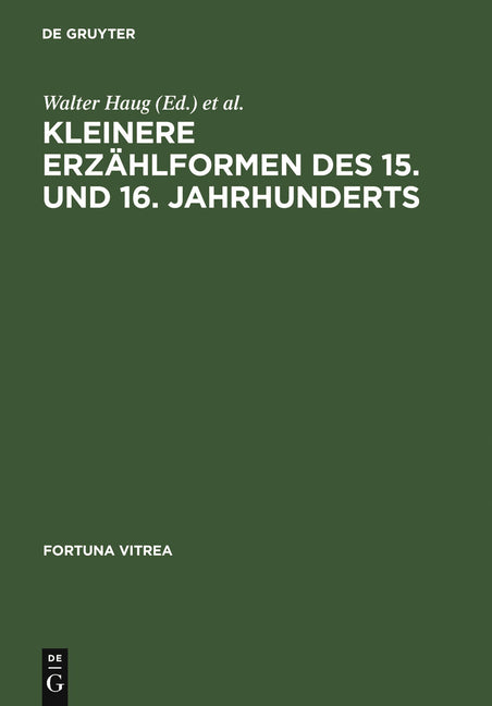 Kleinere Erzählformen Des 15. Und 16. Jahrhunderts (Reprint 2011) - Ingram
