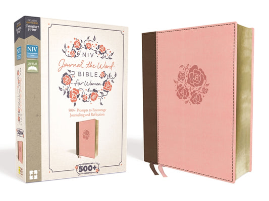 NIV, Journal the Word Bible for Women, Leathersoft, Pink, Red Letter Edition, Comfort Print: 500+ Prompts to Encourage Journaling and Reflection - Ingram