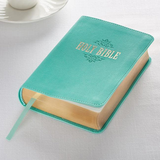 KJV Compact Large Print Lux-Leather Teal - Ingram