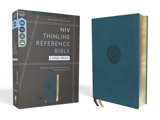 Niv, Thinline Reference Bible (Deep Study at a Portable Size), Large Print, Leathersoft, Teal, Red Letter, Comfort Print - Ingram