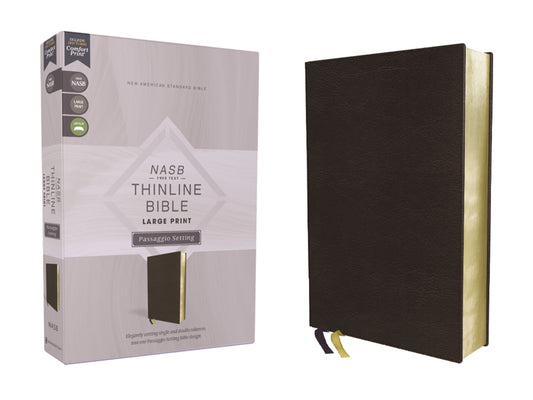 Nasb, Thinline Bible, Large Print, Passaggio Setting, Leathersoft, Black, Red Letter, 1995 Text, Comfort Print: Elegantly Uniting Single and Double Co - Ingram