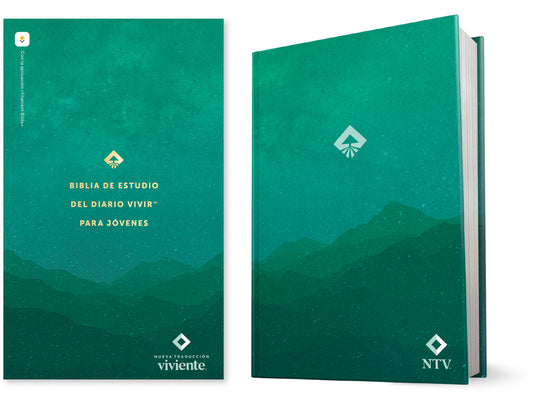 Biblia de Estudio del Diario Vivir Para Jóvenes Ntv Con Filament (Tapa Dura, Verde, Letra Roja) - Ingram