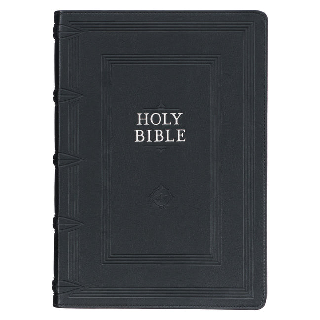 KJV Study Bible, Standard King James Version Holy Bible, Thumb Tabs, Ribbons, Faux Leather, Black Debossed - Ingram