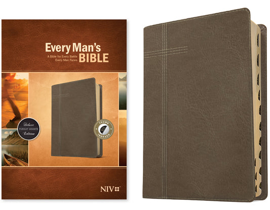 Every Man's Bible NIV (Leatherlike, Pursuit Granite, Indexed) - Ingram