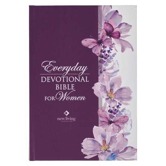 NLT Holy Bible Everyday Devotional Bible for Women New Living Translation, Purple Floral Printed - Ingram