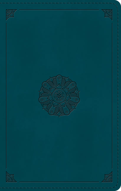 ESV Large Print Personal Size Bible, Red Letter (Trutone, Deep Teal, Emblem Design) - Ingram
