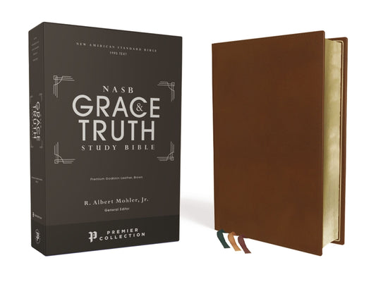 Nasb, the Grace and Truth Study Bible, Premium Goatskin Leather, Brown, Premier Collection, Black Letter, 1995 Text, Art Gilded Edges, Comfort Print - Ingram