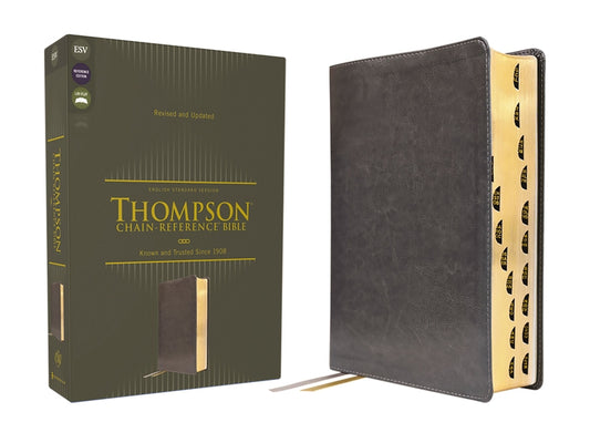 Esv, Thompson Chain-Reference Bible, Leathersoft, Gray, Red Letter, Thumb Indexed - Ingram