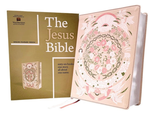 Jesus Bible Artist Edition, Esv, Leathersoft, Peach Floral - Ingram