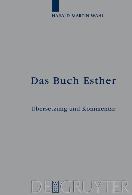 Das Buch Esther: Übersetzung Und Kommentar - Ingram