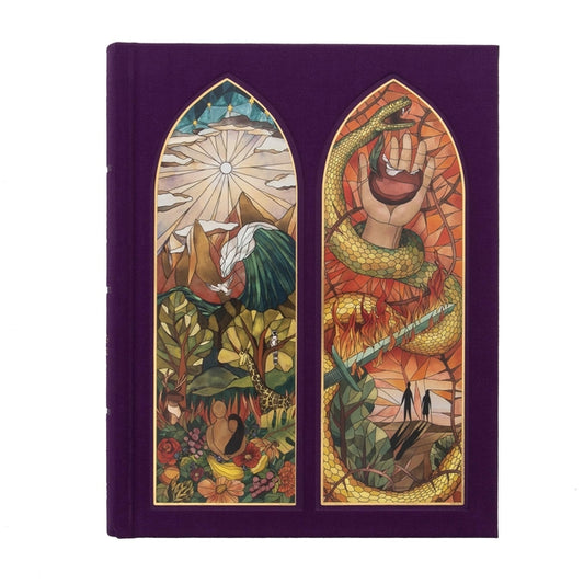 CSB Notetaking Bible, Stained Glass Edition, Amethyst Cloth Over Board - Ingram